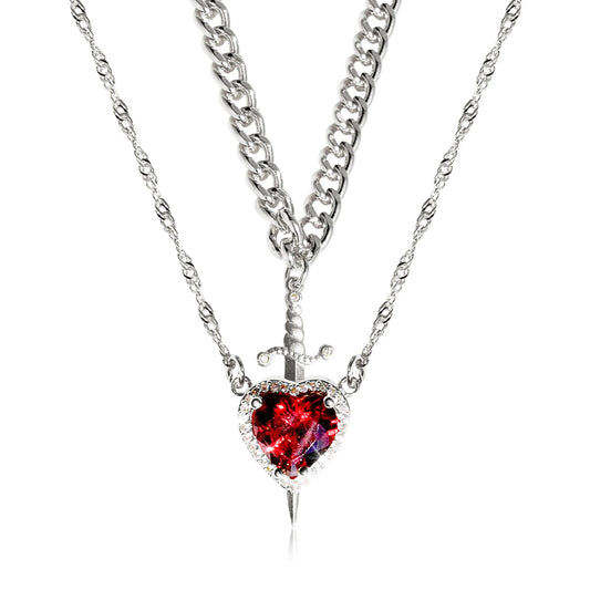 Collares de amor daga y corazón